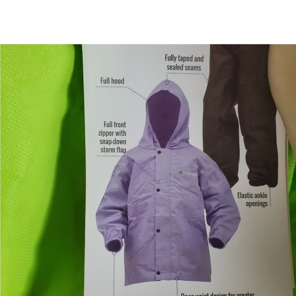 Froggtogg Green waterproof jacket and pants size small‎ kids